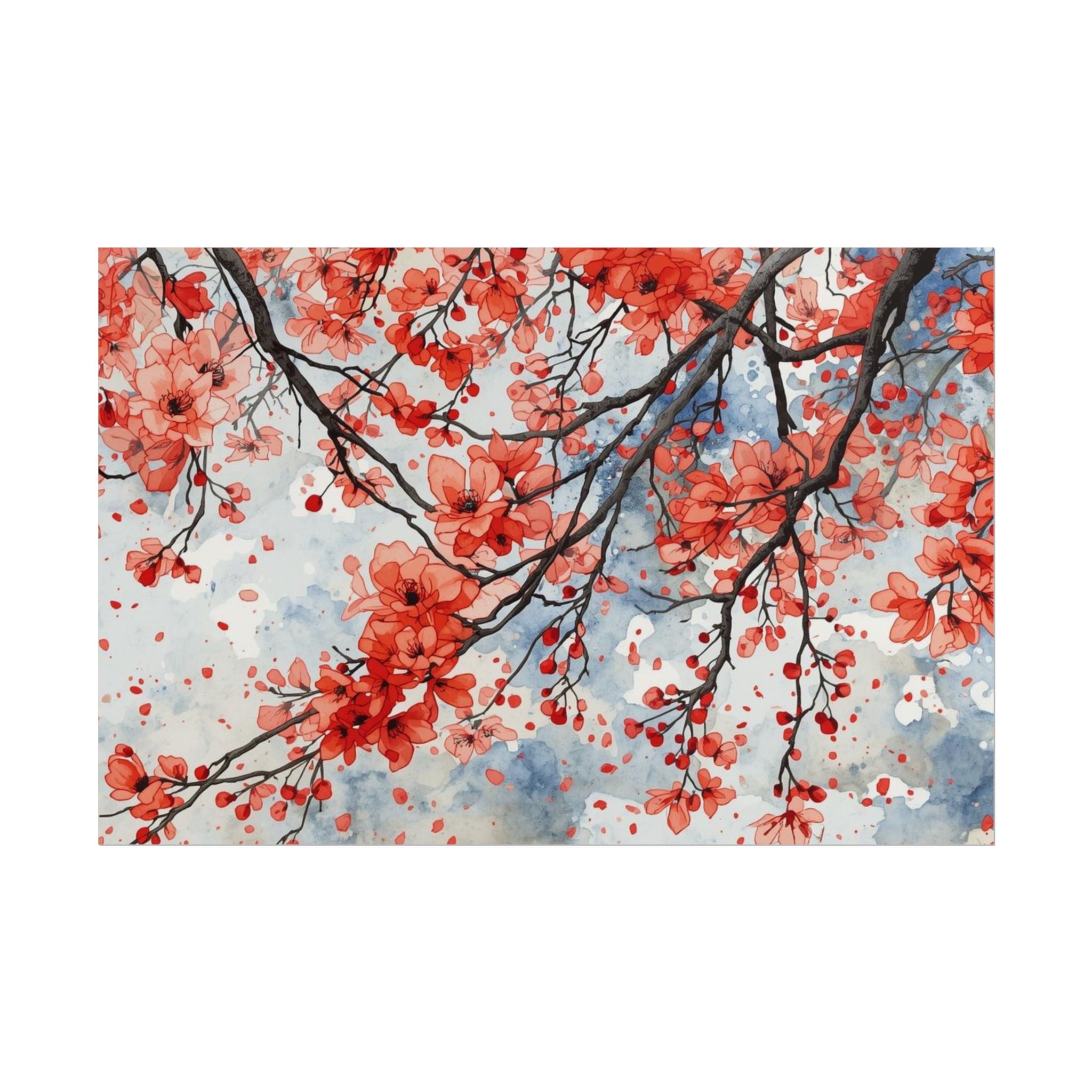 Blooming Cherry Blossom Rolled Poster Floral Wall Art - Rosetta Creative Boutique